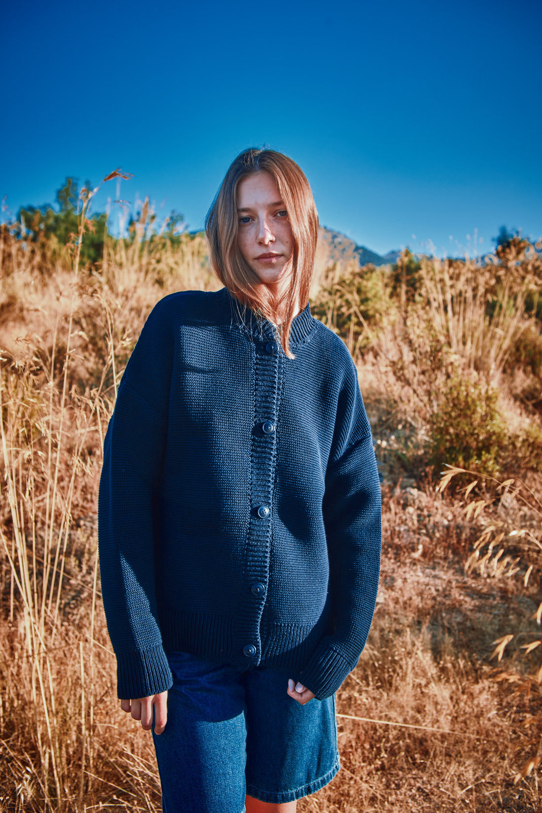 veste-teddy-382ciw-1.jpg ESTELLE Veste Teddy en coton bio Bleu marine L'Envers – Image 1