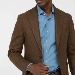 Veste tweed marron sur mesure Blandin & Delloye