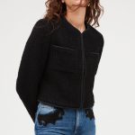 Veste courte tweed noire