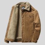Veste Velours Cotelé Marron Homme
