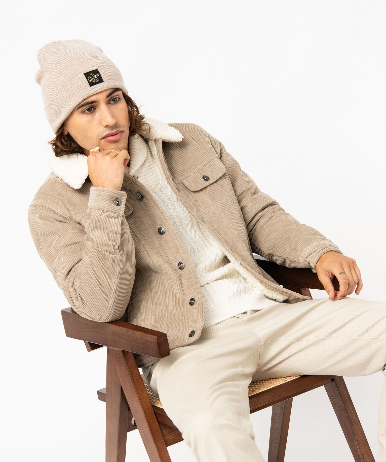 veste-velours-homme-936qak-1.jpg Veste en velours côtelée doublée fourrure imitation homme marron | GEMO – Image 1