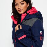 Veste de ski à capuche Box Polar ElementsMarine/Fuchsia pour Femme | Superdry FR